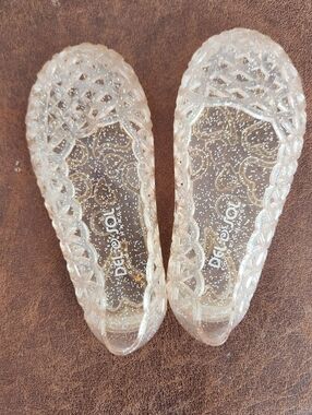 Del Sol Clear Glitter Jelly Ballet Flats - Color Changing!!